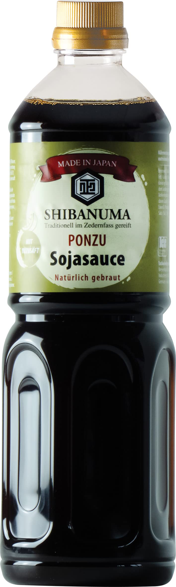 Shibanuma Ponzu Soße – Sojasoße mit Yuzu aus Japan – Weniger salzig – 1 x 1 l