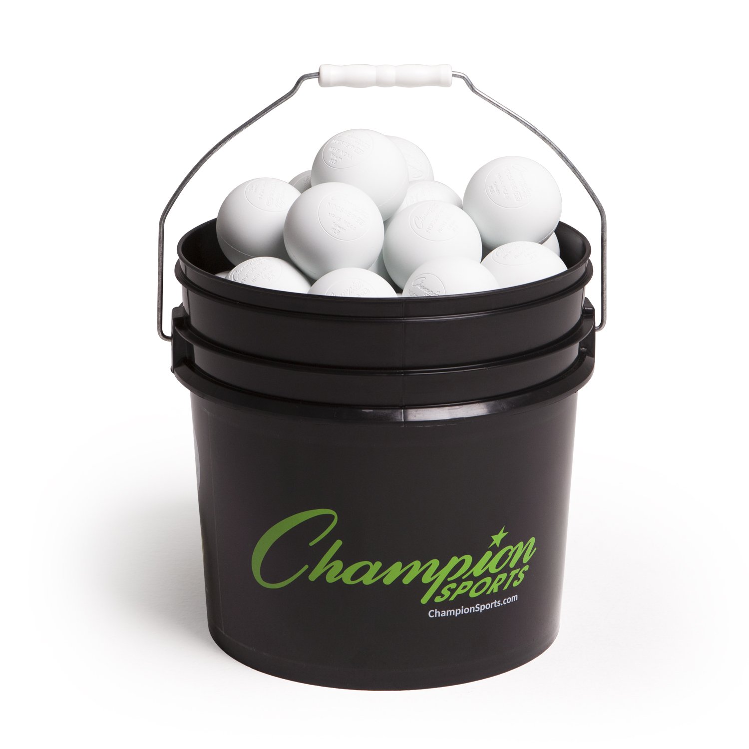 Champion Sports Lacrosse Balls Bucket - 36 Count NCAA & NFHS Certified Regulation Training & Game Balls - Yellow