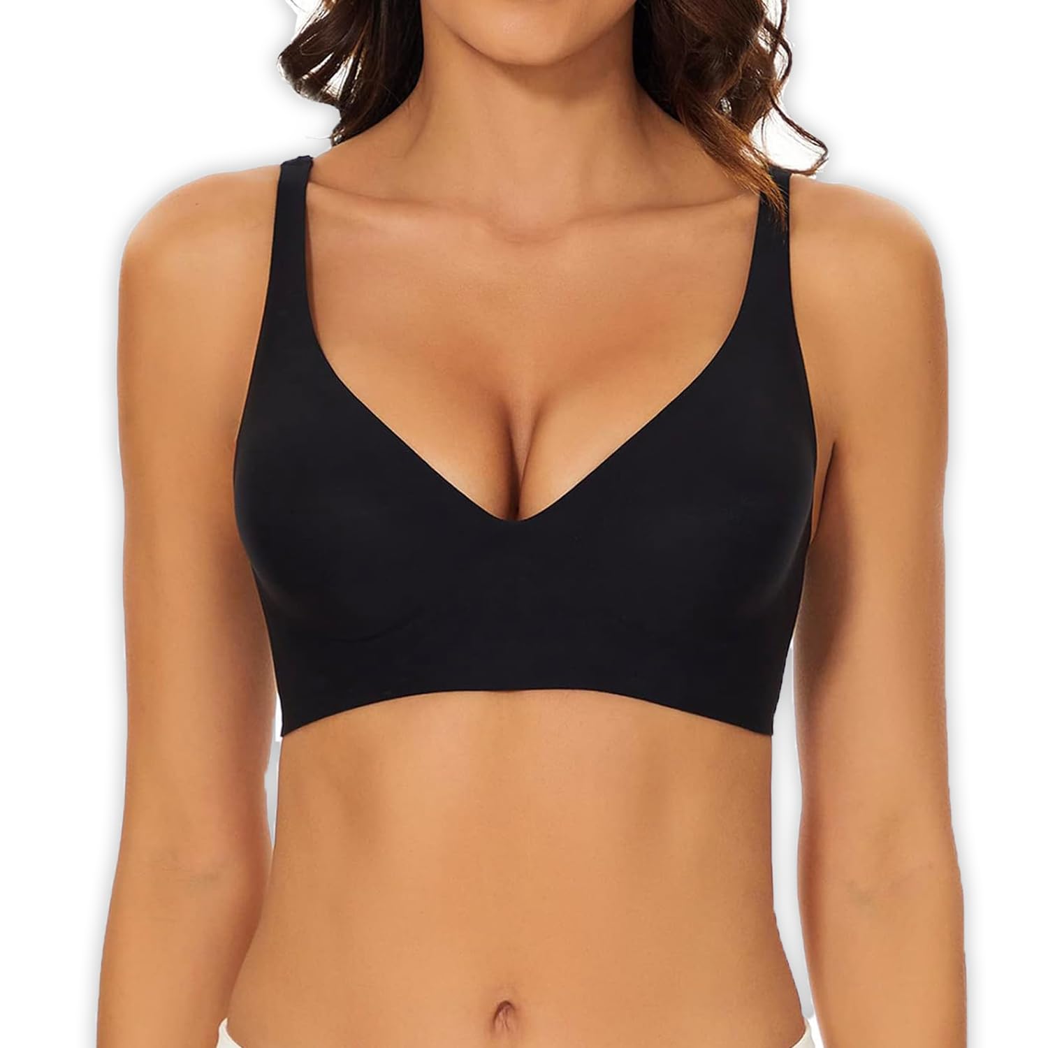 UnsichtBra Nahtloser Damen BH ohne Bügel mit Push Up Effekt | Wohlfühl Soft Bra Bustiers | Bequem Bustier aus weicher Mikrofaser | Atmungsaktive Unterwäsche Bügellos Büstier