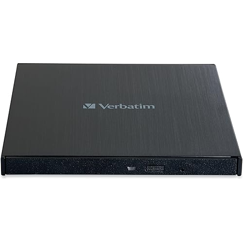 Amazonia Verbatim External Slimline CD DVD Blu-Ray Writer USB 3.2 Gen 1 Drive M-Disc Ready Compatible with Windows 8/10/11 Mac OS X 10.6 or Higher Blu-ray Burner with Free 25GB Blu-ray disc