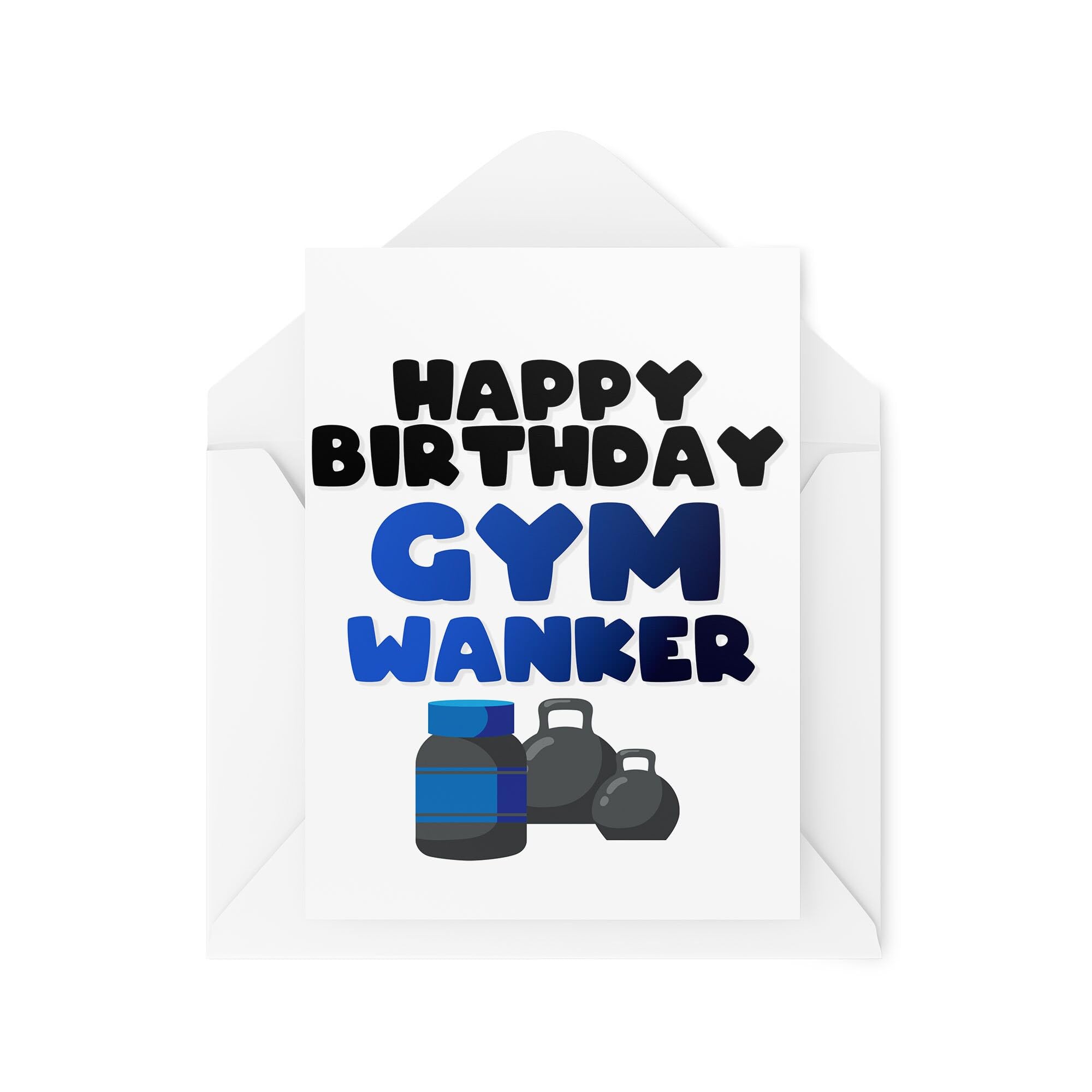 Gym Addict Birthday Cards - Happy Birthday Gym W*nker - Funny Cards - Celebration Cards - Birthday Cards for Friends - CBH1900
