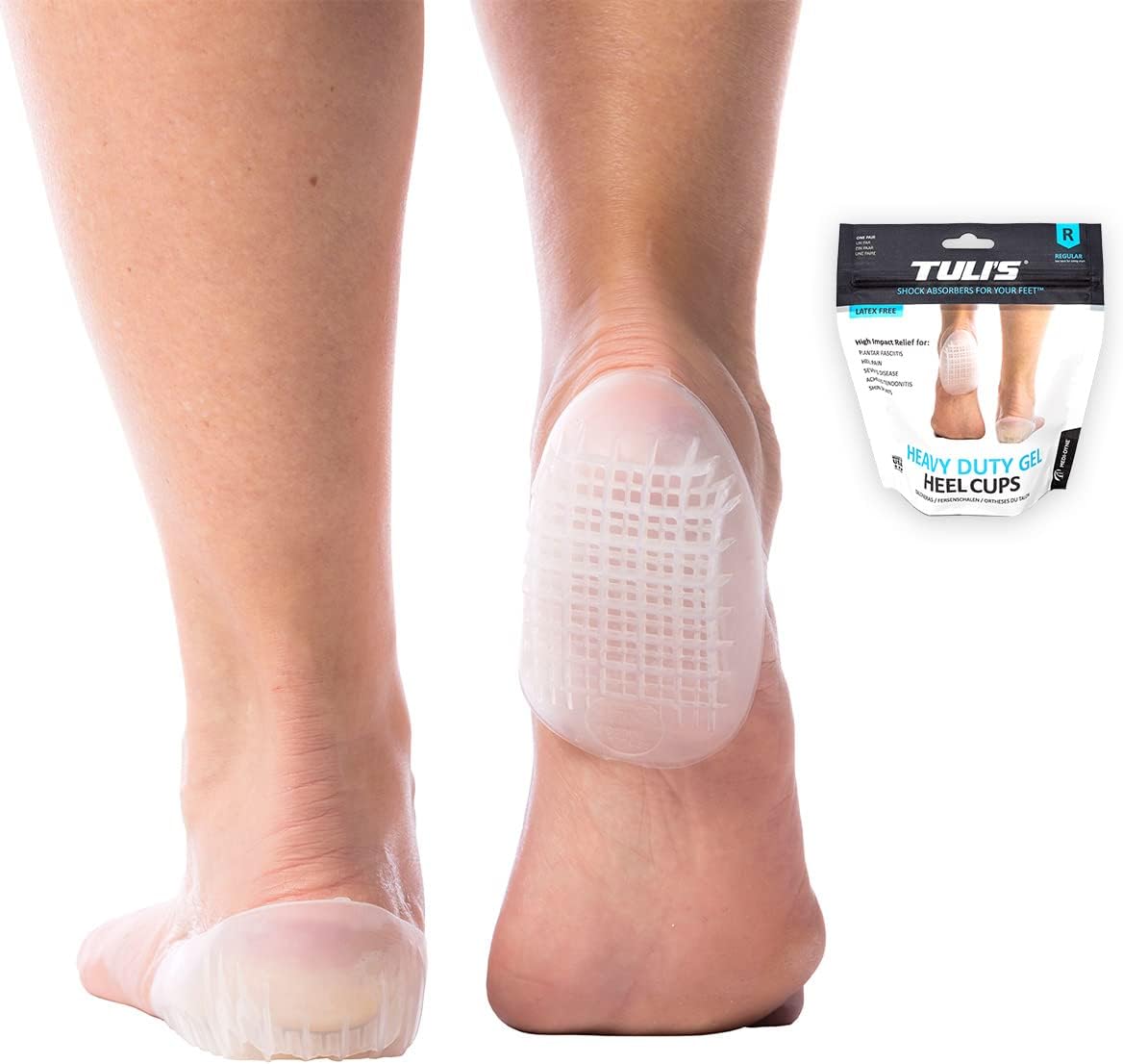 Tuli's Heavy Duty Gel Heel Cups Large (Over 79Kg)