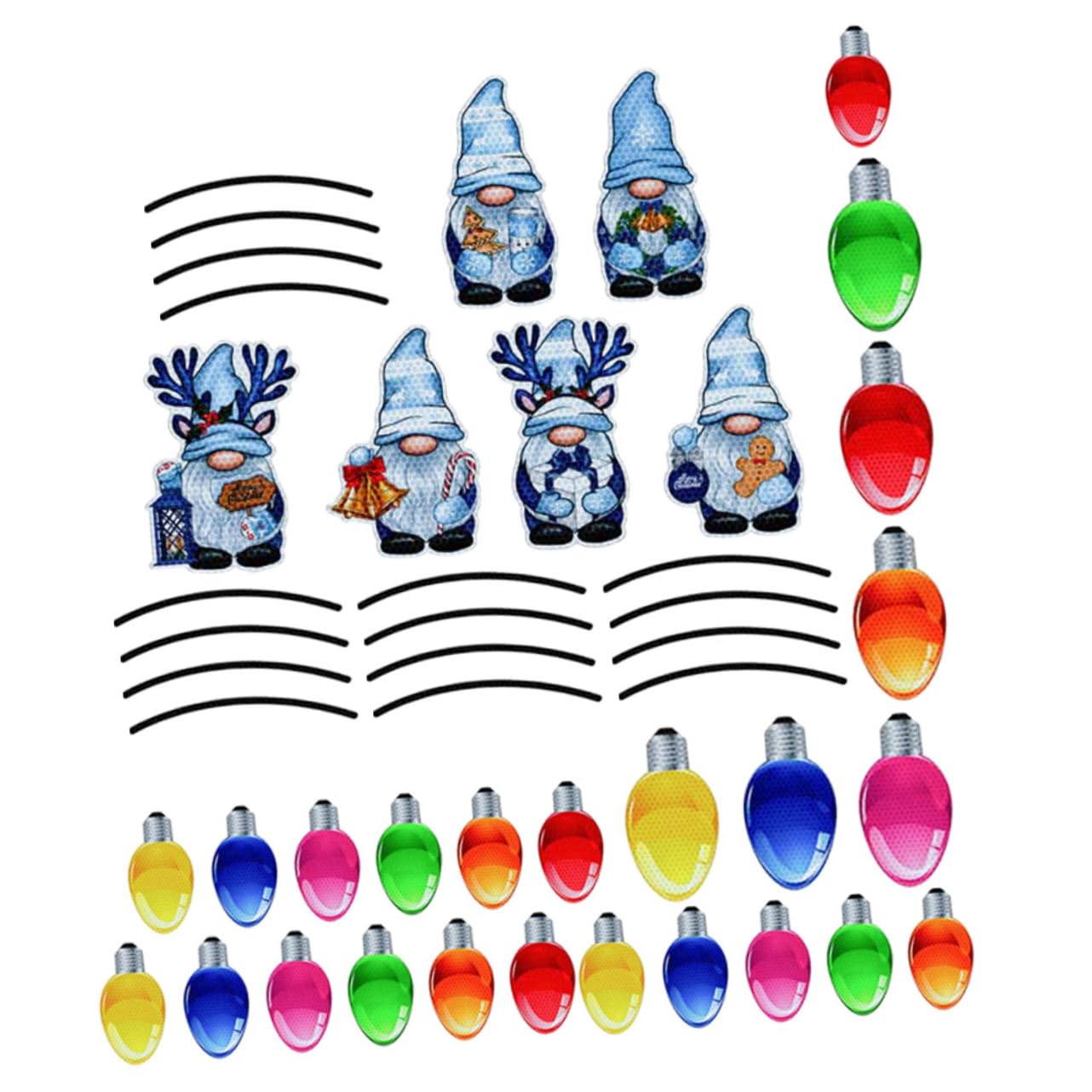 Pegatinas de bombilla para coche imanes reflectantes adornos Navidad 8