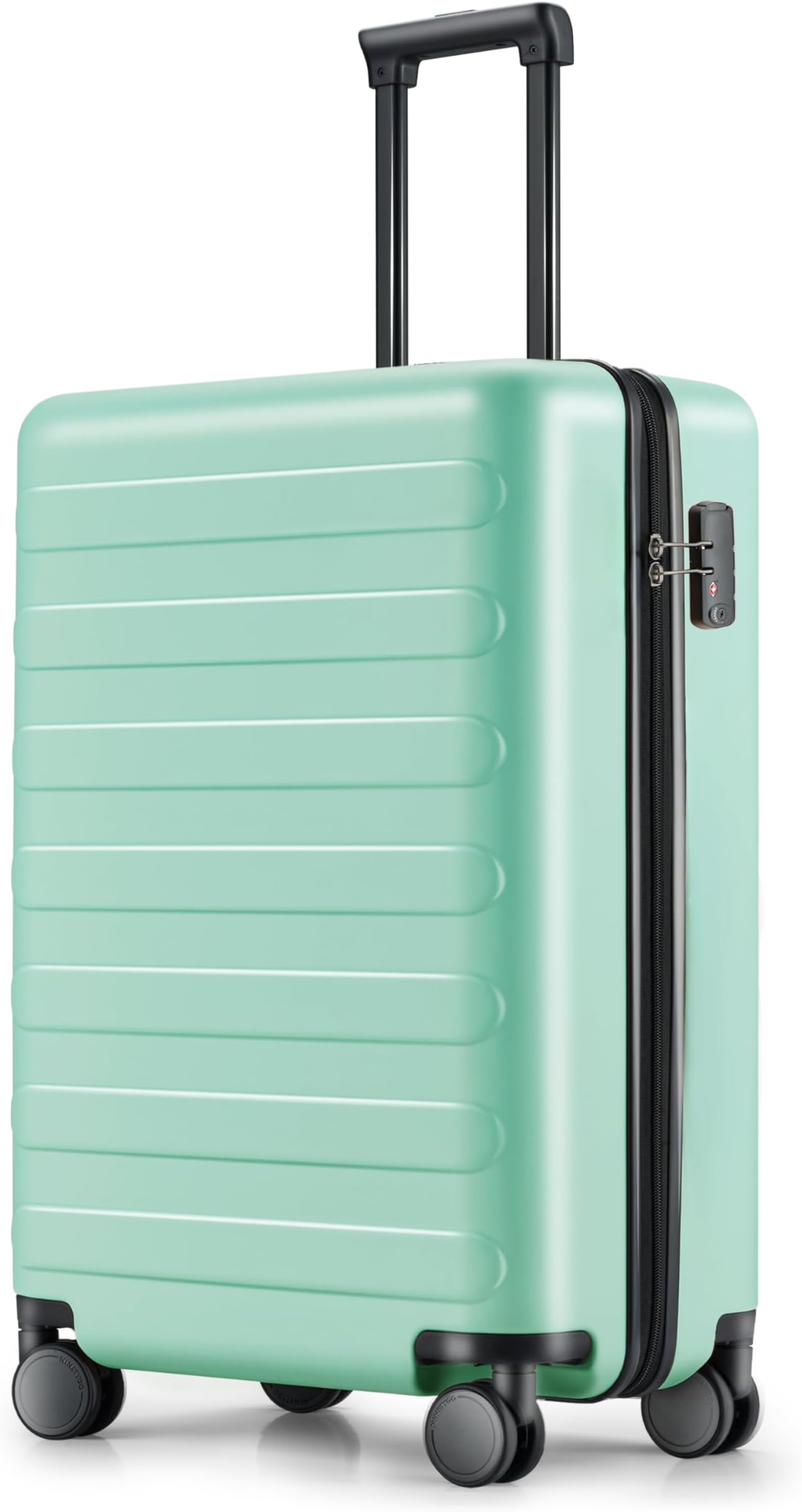 NINETYGOCarry on Lightweight Luggage 22 X 14 X 9 Airline Approved, 20 Inch Luggage for 3-5 Days Travel, Double Spinner Wheels, 100% Hardshell PC, TSA Lock (Jade Green, Rhine)