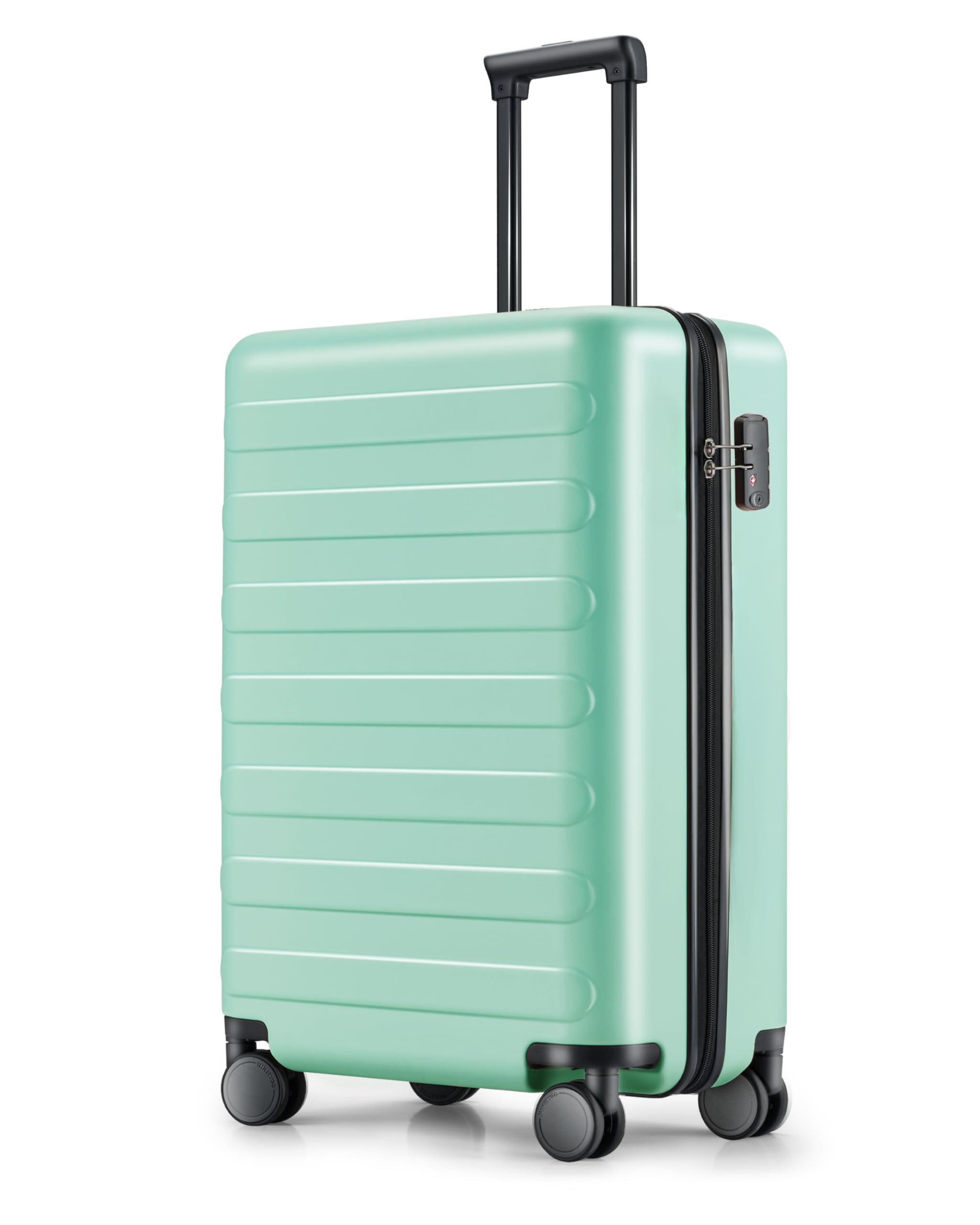 NINETYGOCarry on Lightweight Luggage 22 X 14 X 9 Airline Approved, 20 Inch Luggage for 3-5 Days Travel, Double Spinner Wheels, 100% Hardshell PC, TSA Lock (Jade Green, Rhine)