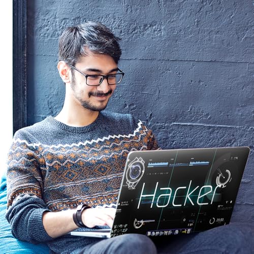 Image of Galaxsia Hacker Top+Wrist Pad Vinyl Laptop Skin /Sticker /Cover Upto 15.6 Inches Laptops Laminated-Removable-HD Quality Compatible for Hp-Dell-Sony-Lenovo-Asus etc.(15x10 Inches)