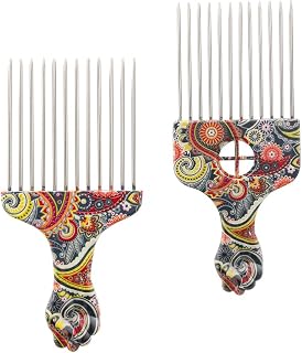 Minkissy Perucas Trançadas 2 Pcs Pente de Cabelo Pente Vintage Detangular Peruca Tran?a Picareta Frizz Afro Cabelo Lift Pente Cabelo Ferramenta de Estilo para Casa Perucas De Trança