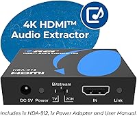 Vista 5 de OREI 4K 60Hz 18G HDMI 2.0 Audio Converter Extractor - SPDIF + 3.5mm Output - HDCP 2.2 - Dolby Digital/DTS Passthrough CEC, HDR, Dolby Vision, HDR10