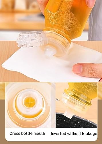 Miniatura 2 de ANNICEE Botellas exprimibles de condimentos de 16 onzas, paquete de 5 con tapa abatible, botellas de salsa sin BPA para aceite, salsa de tomate,