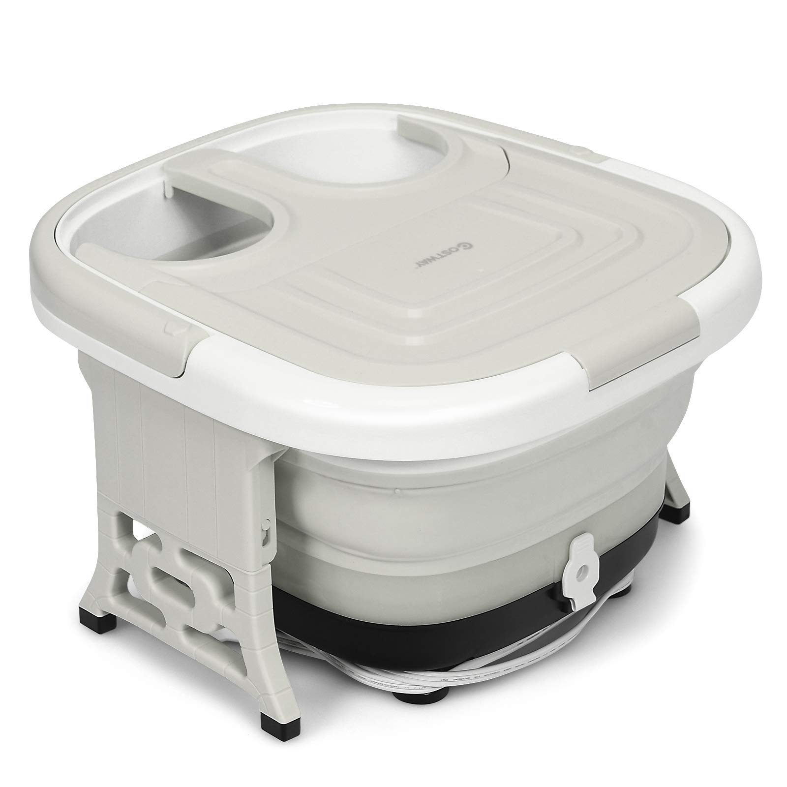 COSTWAY Masajeador de Baños para Pies Masajeador Eléctrico Masaje de Pies con Temporizador de 10-60 min / 36-48 ℃ / 500W (Gris)