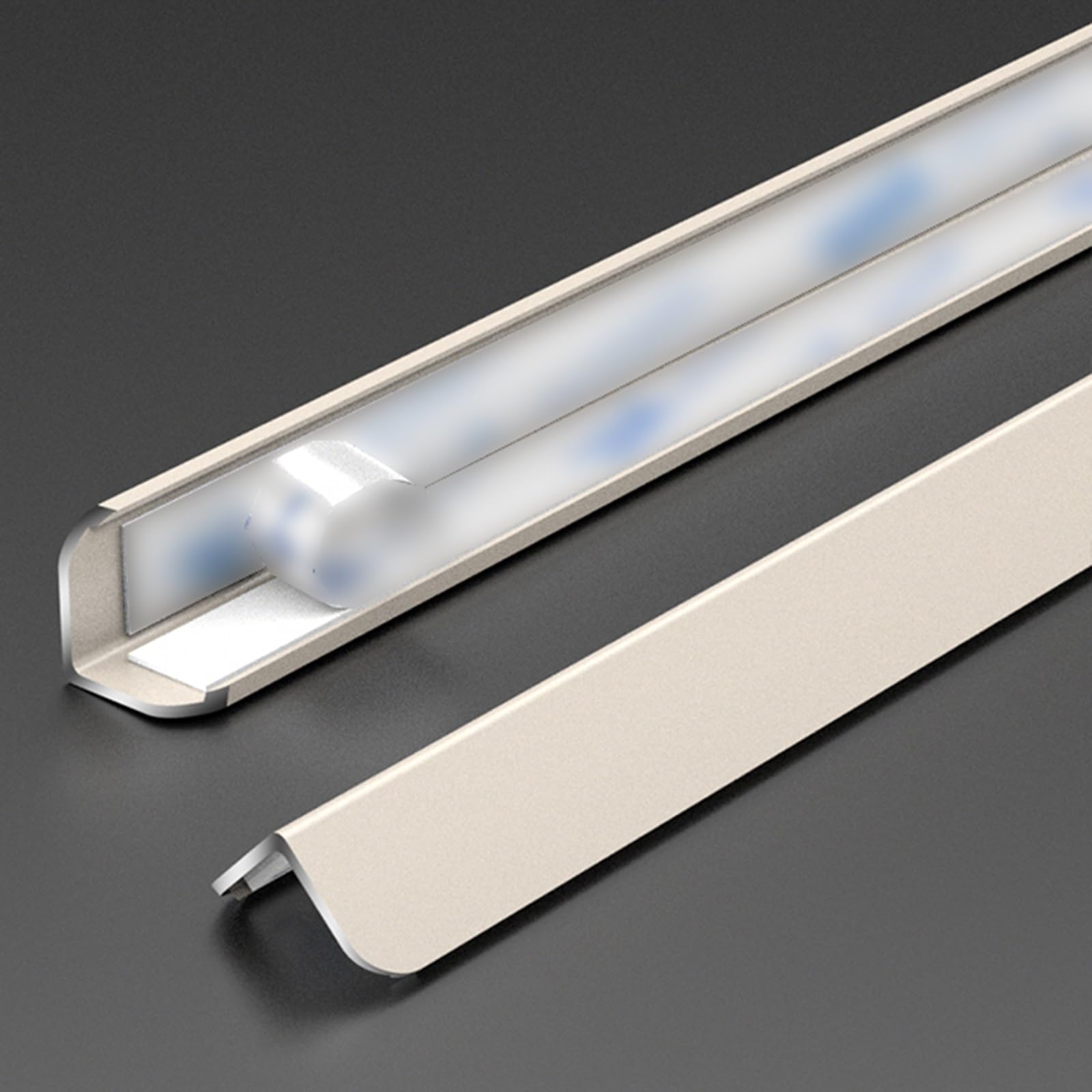 1 Pz. Profilo Di Transizione Pavimento Con Modanatura A L, Strisce Di Copertura In Metallo, Bordatura Autoadesiva In Lega Di Alluminio Per Bordi Di Tavoli, Armadi(Light apricot,4cm*120cm)