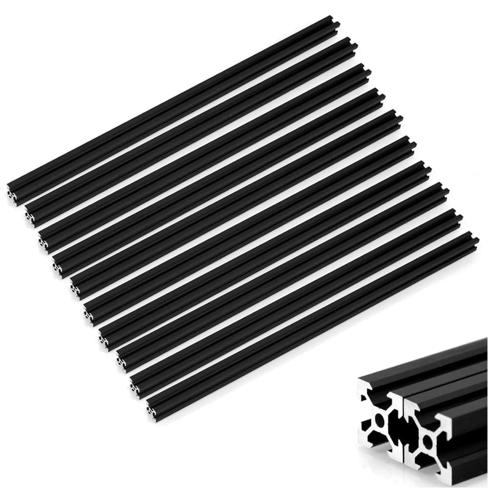 10 piezas 350 mm 2020 V - tipo negro estándar europeo anodizado guía lineal perfil de aluminio extruido para impresoras 3D y máquinas CNC de bricolaje