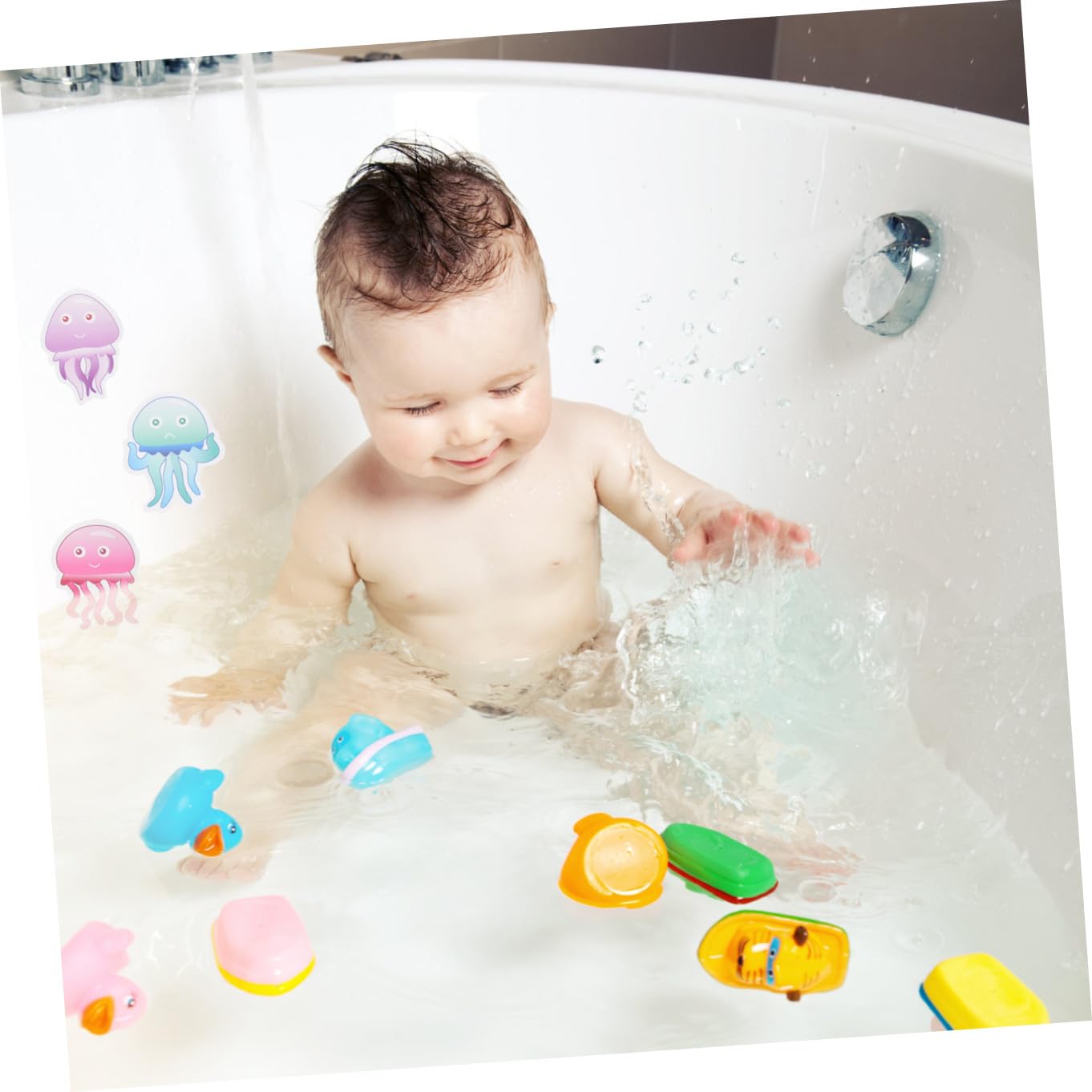 Zerodeko 40 Piezas Dibujos Animados de baño Antideslizante Adhesivos Antideslizantes para bañera decoración de Pared Pegatinas calcomanías Antideslizantes para bañeras Piso