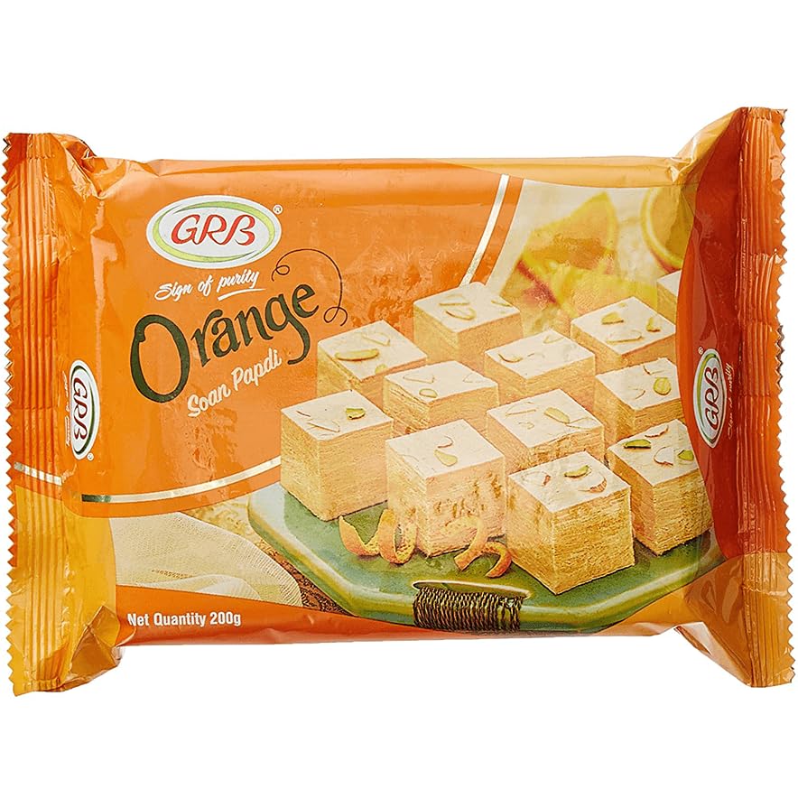 Generic GRB Orange Soan Papdi - 200 Gm (7.05 Oz)