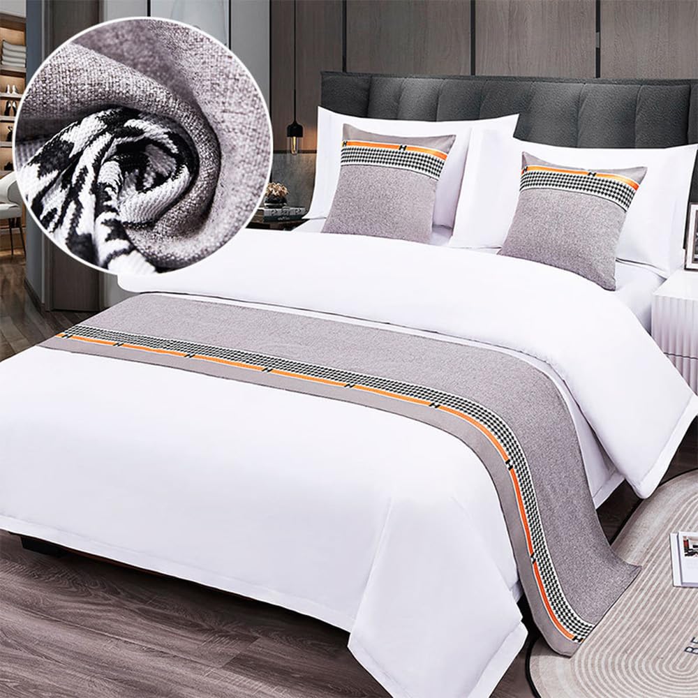 QRGMKL New Bed Runner Bedspread Premium Bed Scarf European Style Hotel Bedroom Home Bedding Protector Bed Runners and Matching Cushions-P||2 Pillowcases(50X50cm)