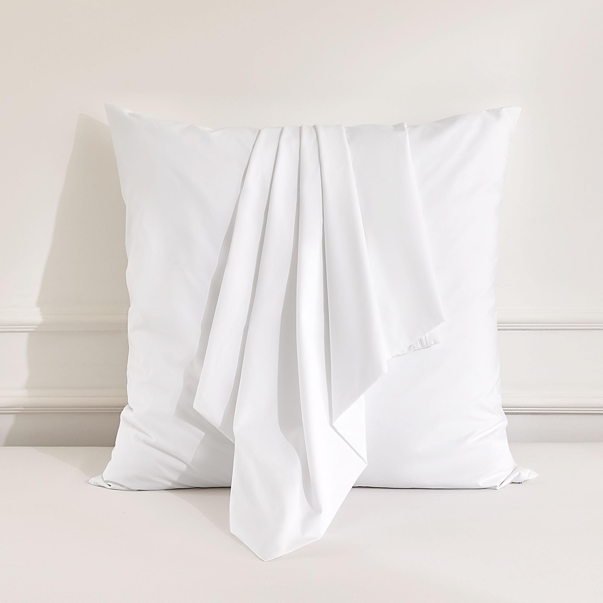 Sonive 100% Coton Housse de Coussin 65x65cmx2, Oeko Tex certifié Décoration pour Coussin Confortable Super Doux de Haute qualité, Blanc (Lot de 4)
