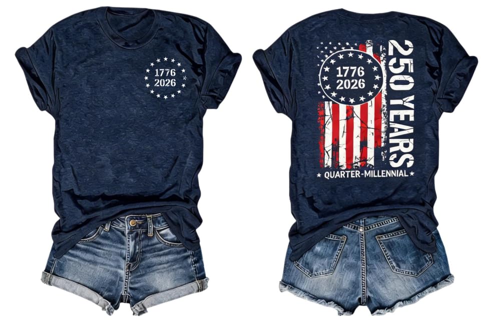 250 Anniversary USA Flag Shirt Womens Patriotic Shirts 4th of July Shirts USA Shirt Memorial Day Patriotic Tee Tops