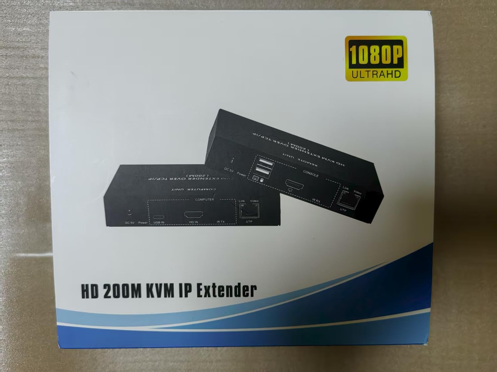 Extendeur HDMI KVM 200M IP, extendeur TCP/IP, transmission 1080P HDMI/DVI via câble réseau CAT5E/6, plug-and-play, contrôle TCP/IP entre appareils, prise en charge un-à-un et un-à-plusieurs.