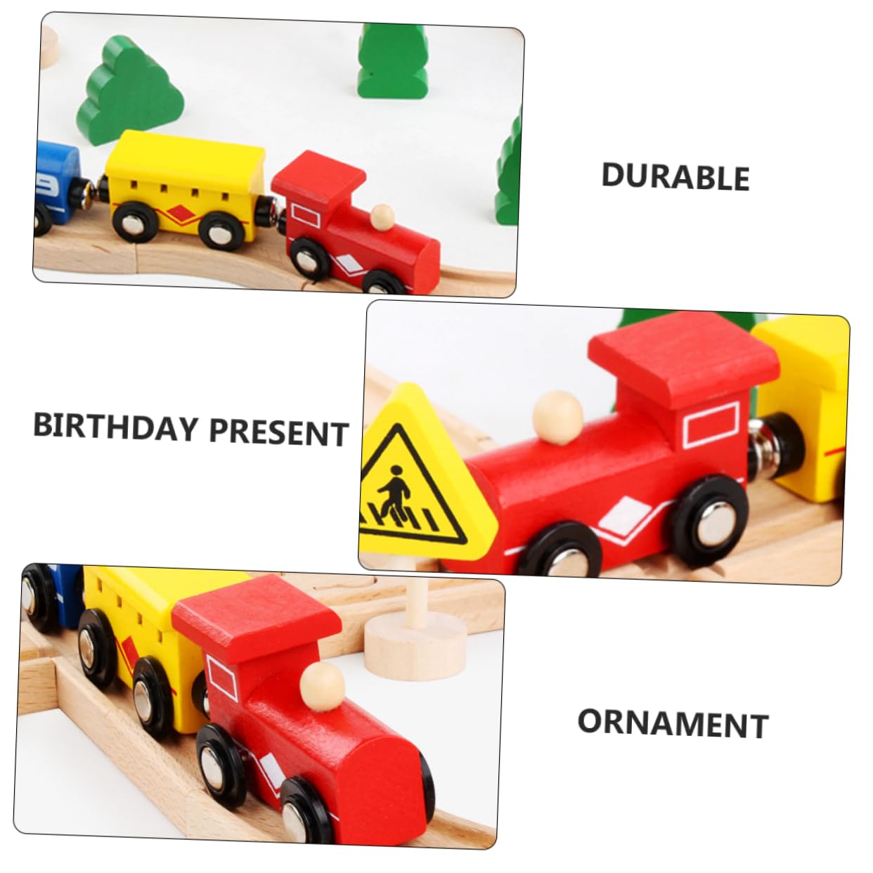 SUPVOX Giocattoli Di Legno Puzzle Per Ragazzo Set Di Vagoni Ferroviari in Legno Di Faggio Giocattoli Educativi Puzzle Per Ragazzo