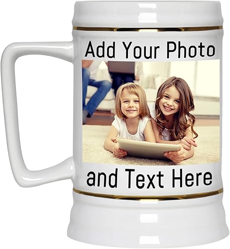 Miniatura 4 de Taza de cerveza personalizada grande, taza de cerveza de cerámica de 22 onzas, añade cualquier foto o texto, logotipo, regalo personalizado para