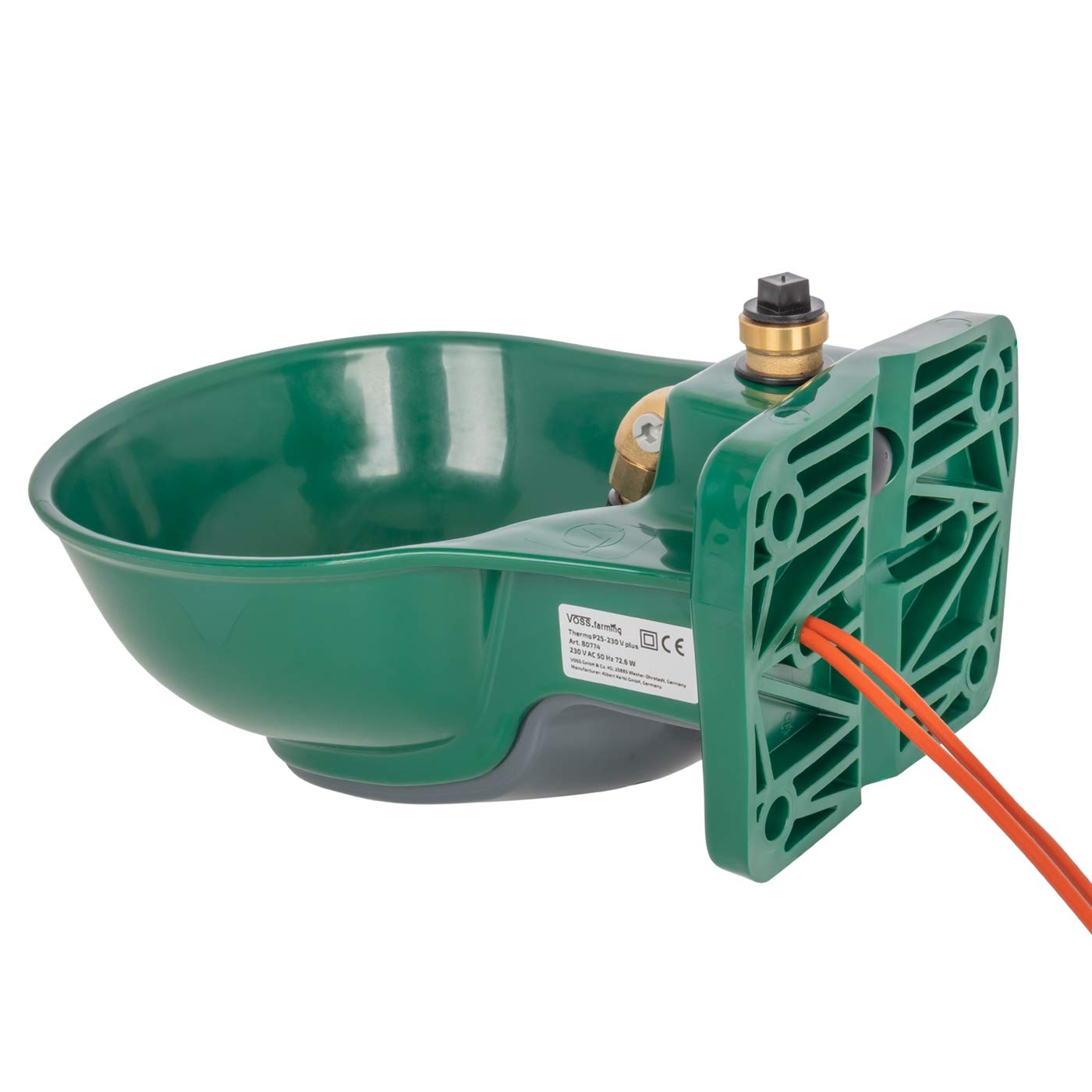 VOSS.farming beheizte Tränke Thermo P25-230V Plus mit Rohrbegleitheizung, 72 Watt, 230V Anschluss möglich, automatisches Thermostat, Spezialkunststoff, Frostschutz