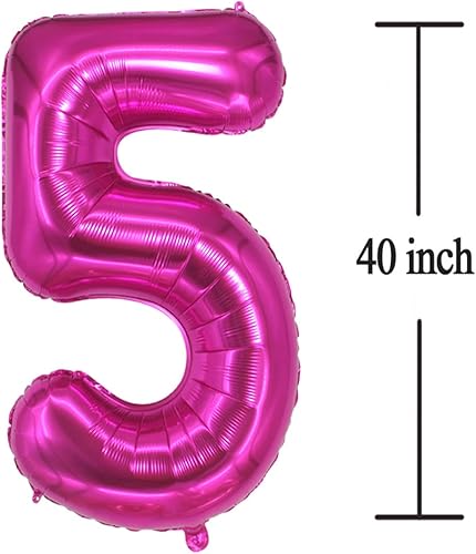 Miniatura 3 de Globos de 45 globos gigantes, grandes, grandes, color rosa intenso, 45, de papel de aluminio de Mylar de 40 pulgadas, globos rosados para mujeres,