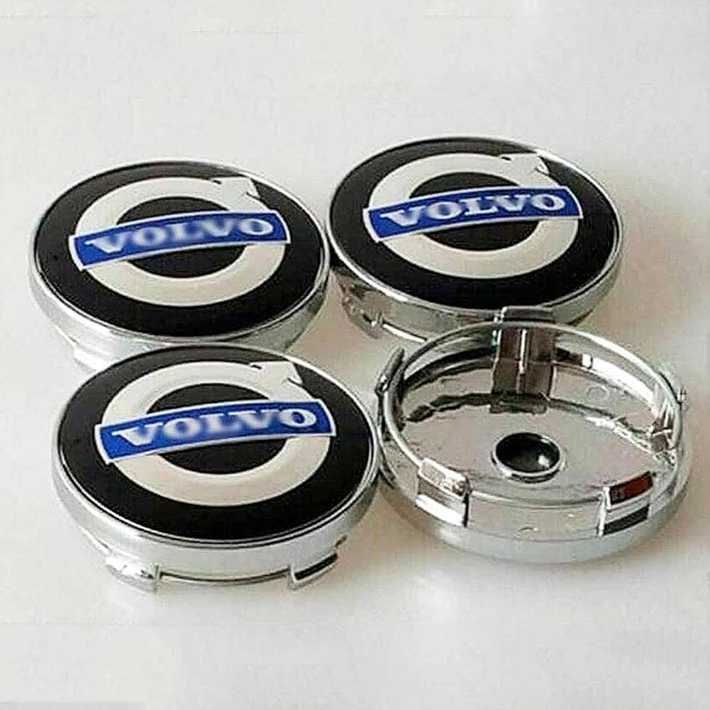 4Pcs Car Hub Centre Caps, for Volvo S40 S60L S80L XC60 XC90 60mm Wheel Waterproof Dust-Proof With Logo Cover,Auto Decoration Accessories