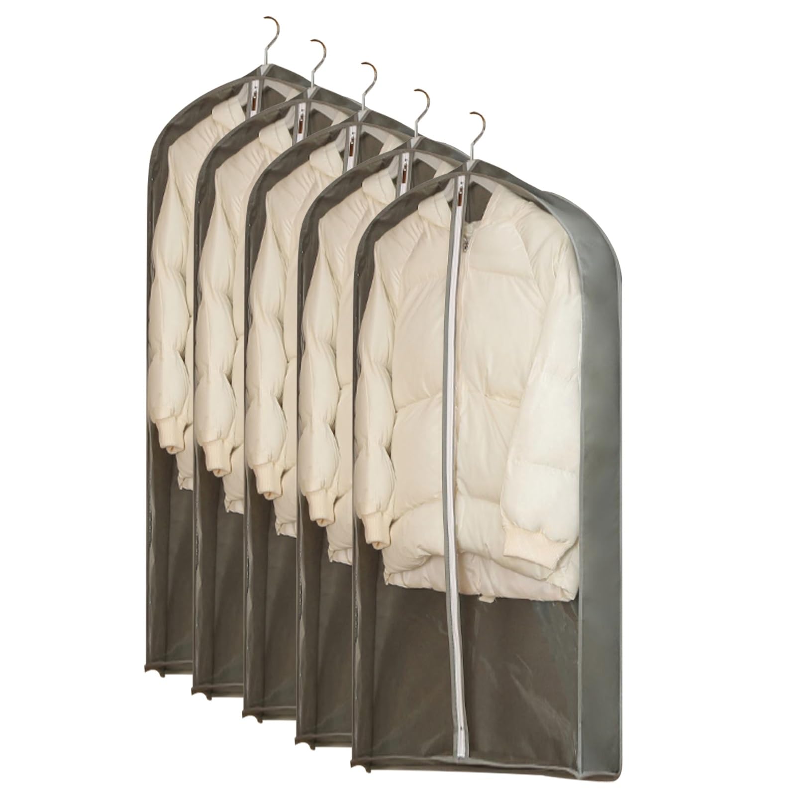 Copri Abiti da Armadio, Copriabiti da Viaggio, Copriabiti Antipolvere con Finestra Trasparente, per Riporre i Vestiti, per Cappotti, Abiti, Giacche, Camicie (5 Pezzi)(150*10*60cm/59*4*24in)