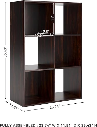 Miniatura 31 de Signature Design by Ashley Paxberry Coastal - Organizador de almacenamiento o librero moderno de 6 cubos, color blanqueado, diseño costero