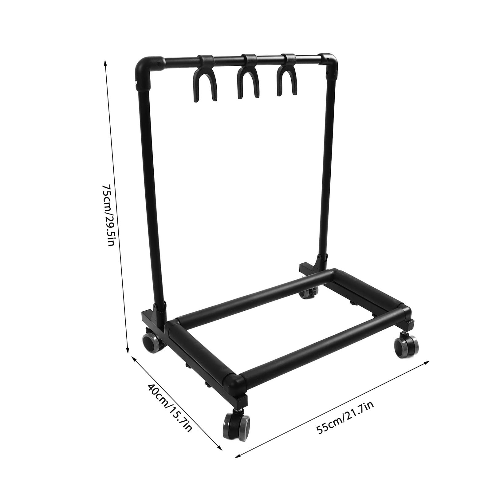 CDQL Supporto per Chitarra Multi, Metallo Ed EVA, Supporto per Espositore per Chitarre Multiple con Ruote per Negozi, Strumento Portatile Pieghevole Supporto per Chitarra a Pavimento