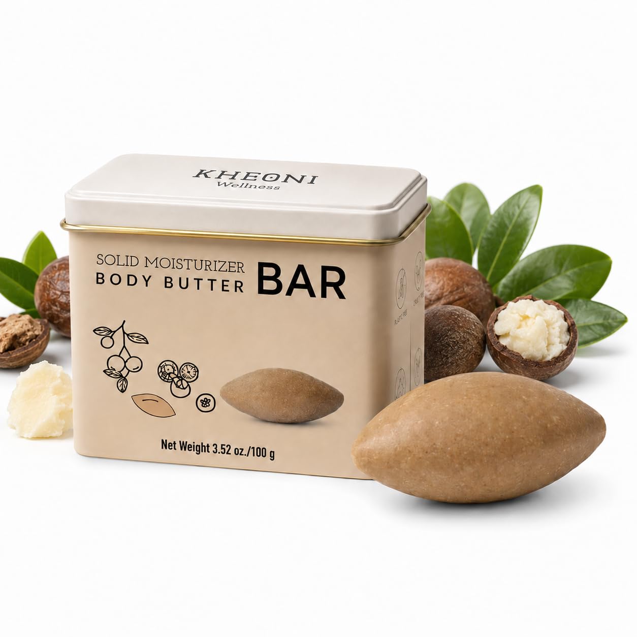 100% Pure Kokum Body Butter Bar for Dry Skin | Natural Solid Moisturizer for Face, Hands & Body | Deep Nourishment, Non-Greasy & Fragrance-Free | Handmade, 100 g-image-24