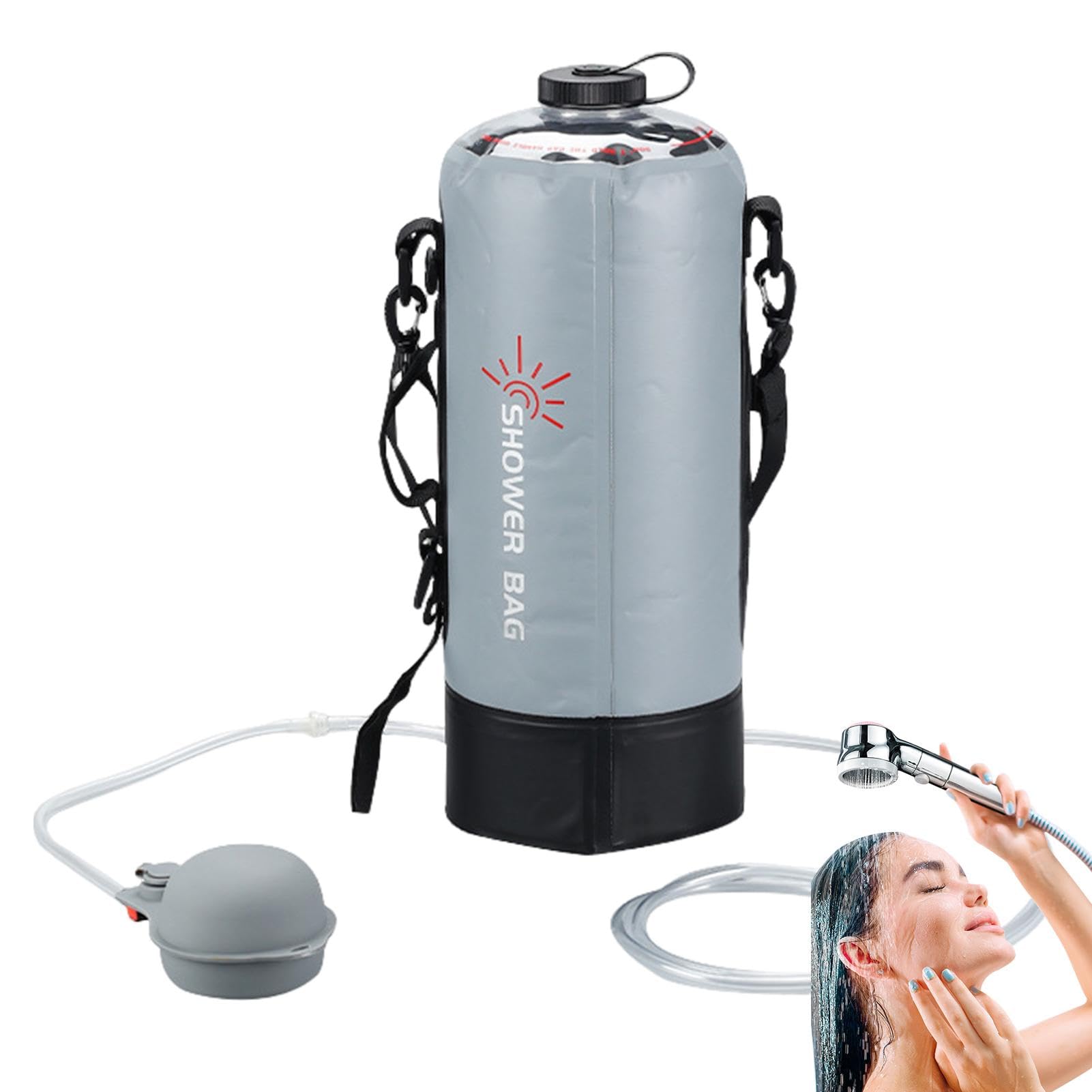 GLANSI Solar Bath Water Bag - Outdoor Shower Bag | Folding Camping Shower Bag | Portable Solar Camping Shower Bag | Convenient Solar Bath Water Bag for Outdoor, Traveling Hiking Camping Shower