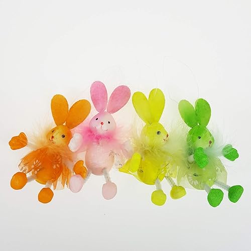 Miniatura 4 de DearSun Decoración de Pascua con diseño de zanahoria, bonito conejito de sisal verde natural, Pascua, material de bricolaje