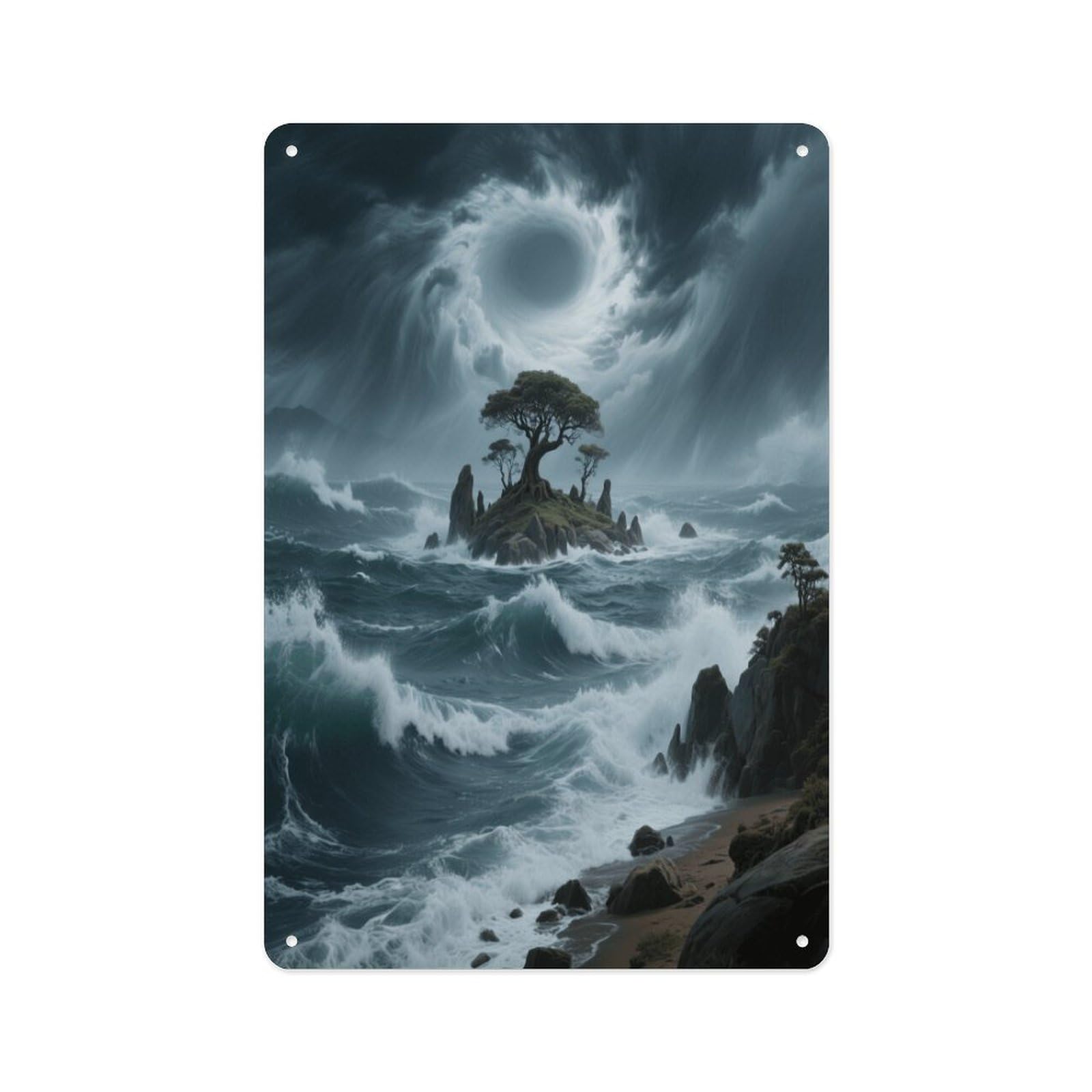 Fekiloot Style Island On The Sea Wall Decor Metal Signs Tin Signs Poster