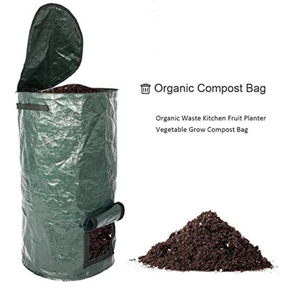 Sacco per Compostaggio Agricolo, Bidone per Compostaggio Pieghevole, Sacco per Rifiuti da Giardino, Sacco per Rifiuti per Foglie da Giardino Riutilizzabile per Impieghi Pesanti, Bidone per Compostag