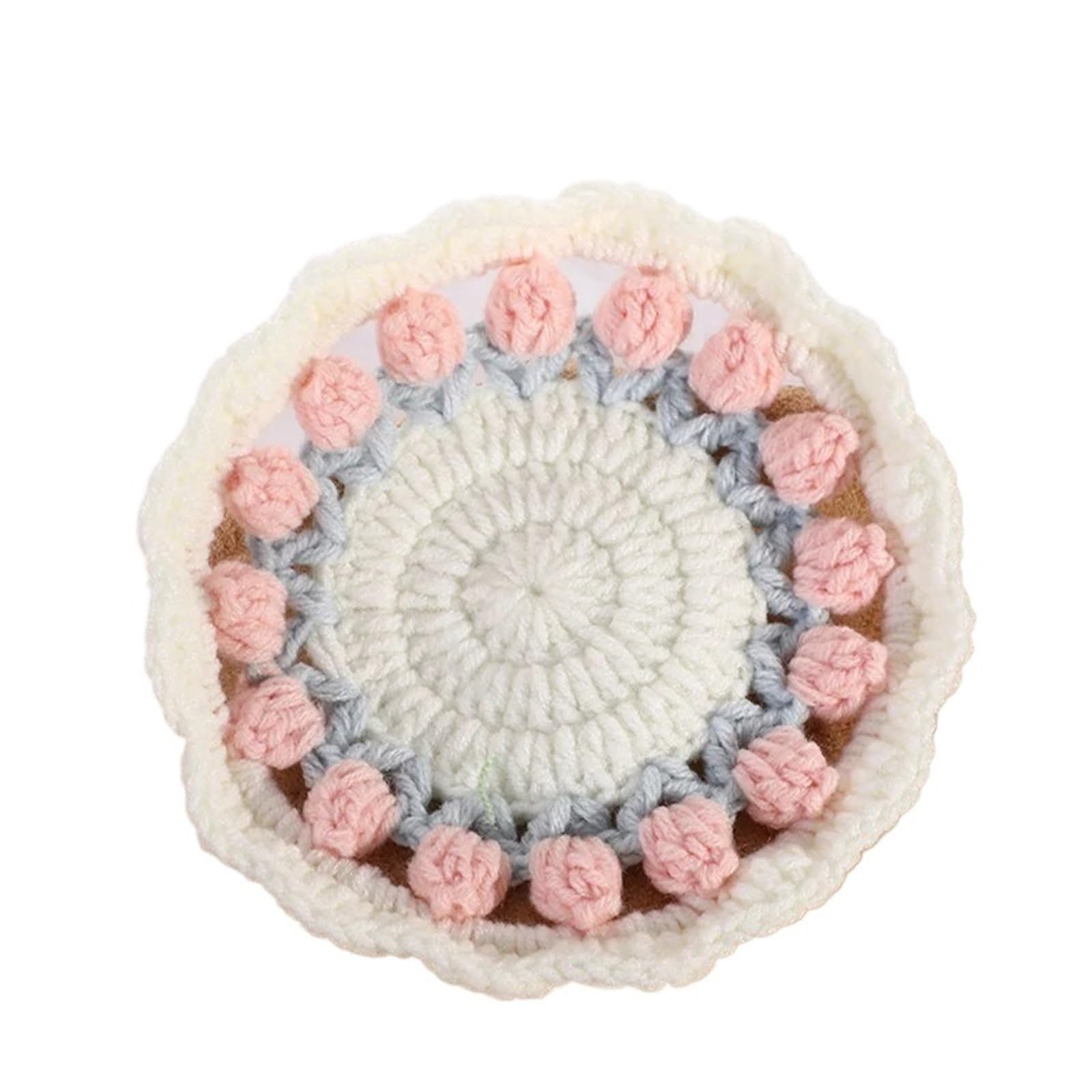 3pcs Hand-Knitted Sunflower Round Coasters - Floral Crochet Coaster Set For Coffee Cups - Reusable Insulation Pads For Home Decor(Color1)