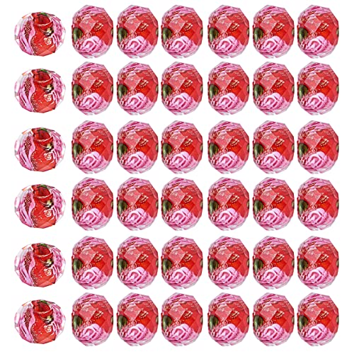 WEWAYSMILE 60 pcs 10mm Crackle Lampwork Glass Beads, Glass Lampwork Flower Beads Jewelry Making