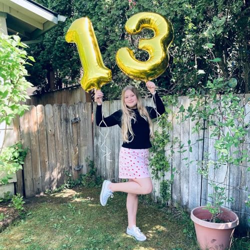 Image of 3 Balloon Numbers Birthday Decorations, 40In Gold Balloons for Men Women | Eye-catching Appearance, Perfect Decorative Centerpieces, Convenient Self-sealing Structure, Widely for Various Occasions