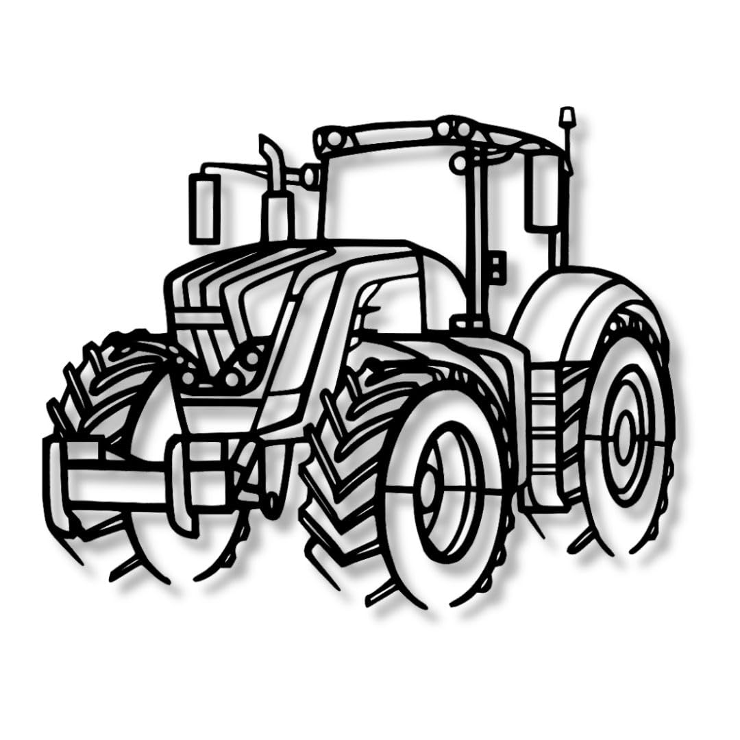 Generisch Traktor Silhouette Vario 724 – Wandbild aus Metall – 96 cm – Rustikale Wanddeko für Landwirte & Bauernhof – Robuste Dekoration mit ländlichem Flair – Perfekt für Werkstatt, Garage & Stall