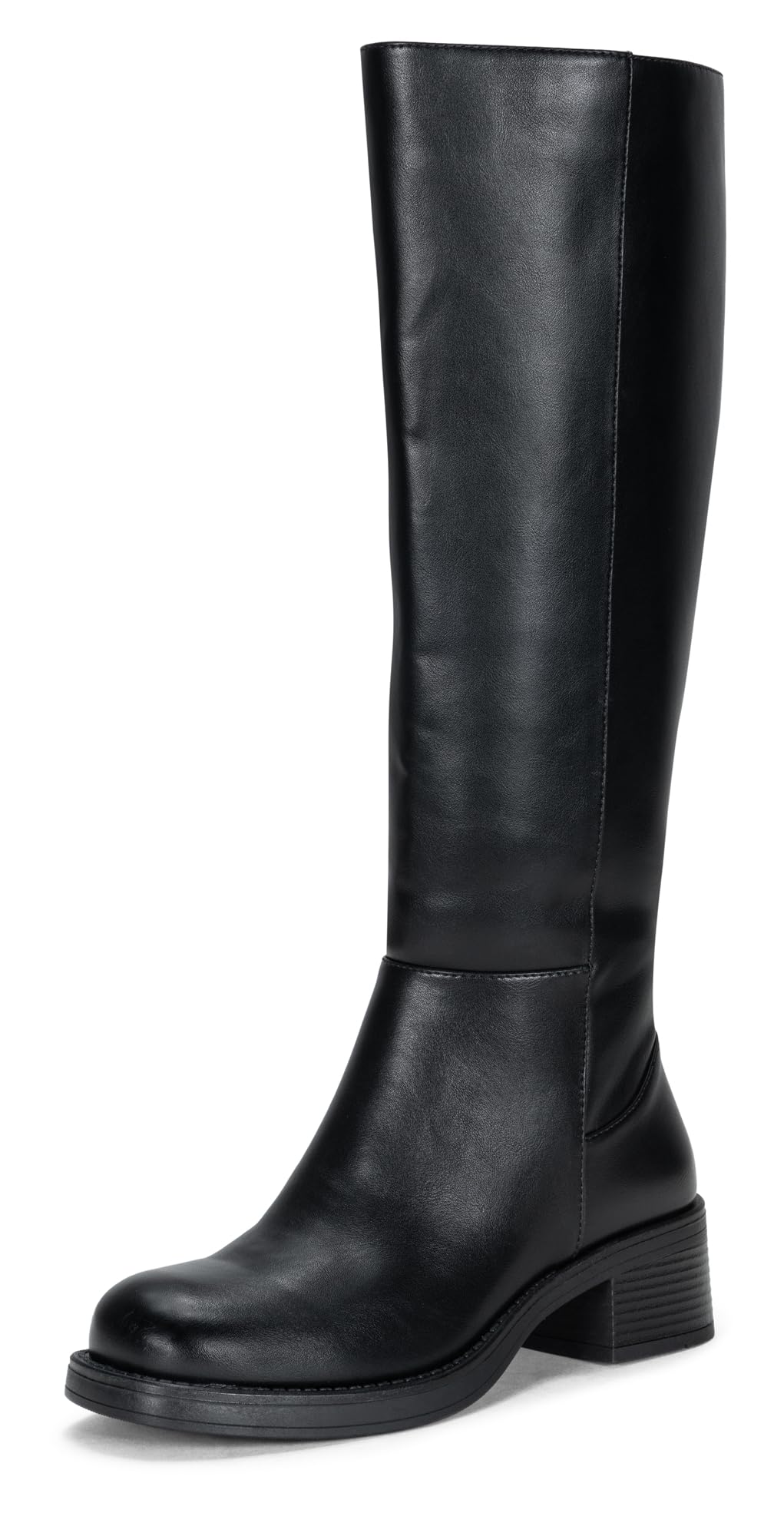 Vepose Womens Knee-High Boots 9567 Platform Low Heel Round Toe Fashion Tall Boots with Inner Zipper