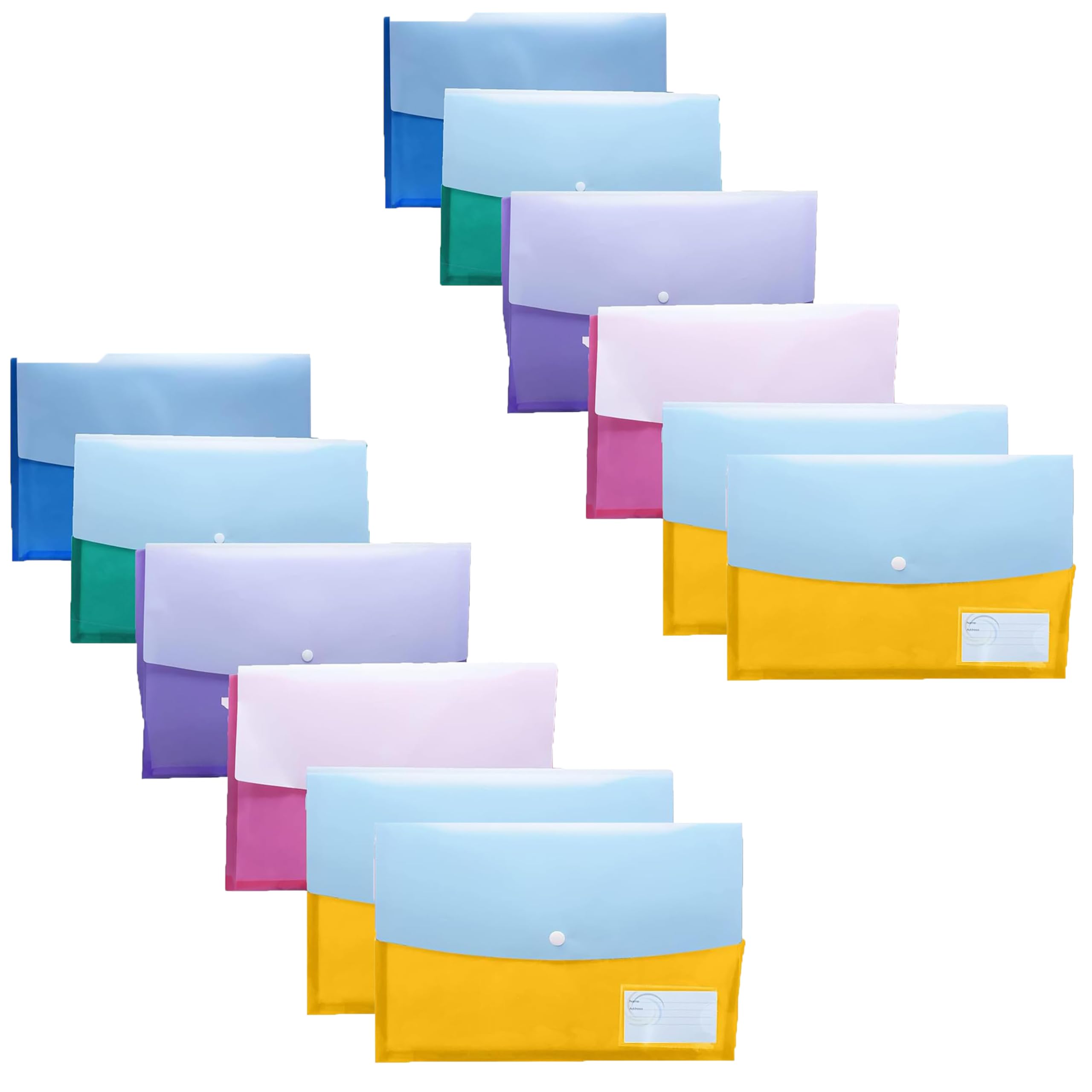 Shuban 12 Pcs My Clear Plastic Gazette Folder FS/Legal Heavy Duty