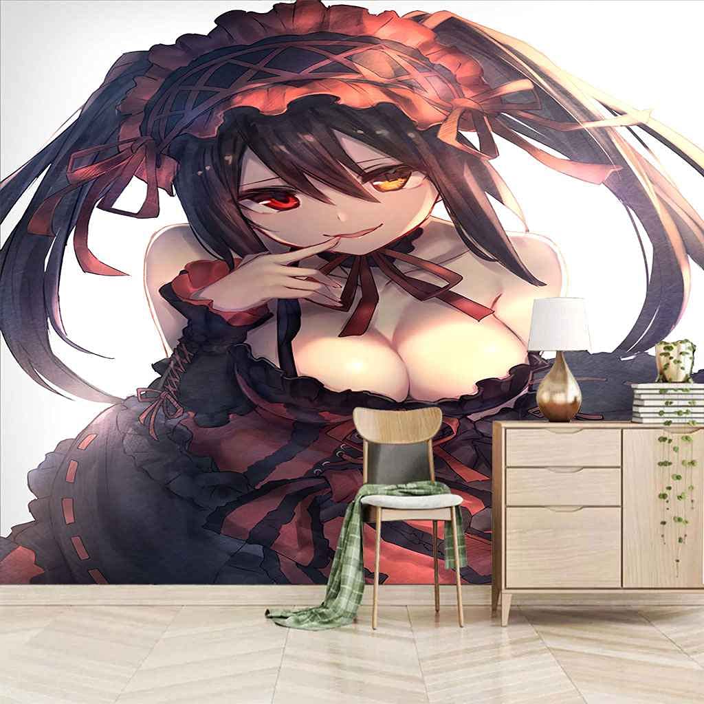 Papier peint canevas 3D petite fille dessin animé auto-adhésif 300x210 cm