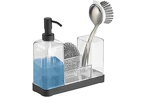 mDesign Plastic Kitchen Sink Countertop Liquid Hand Soap Dispenser Pump Bottle Organizer...