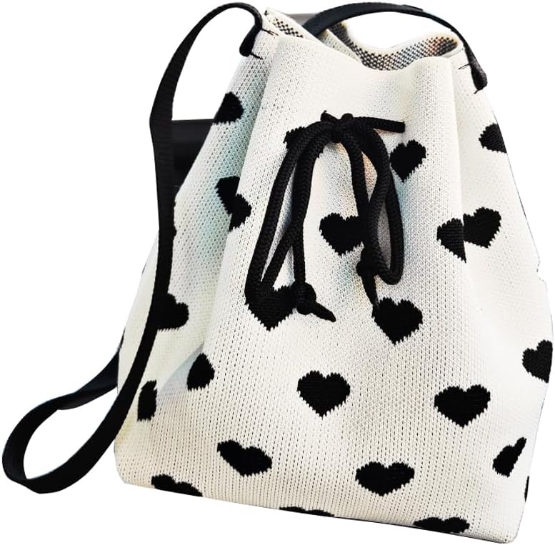 Women's Knitted Yarn Crochet Crossbody Bags Top Handle Knit Women Shoulder Handbags Versatile Korean Casual Bags