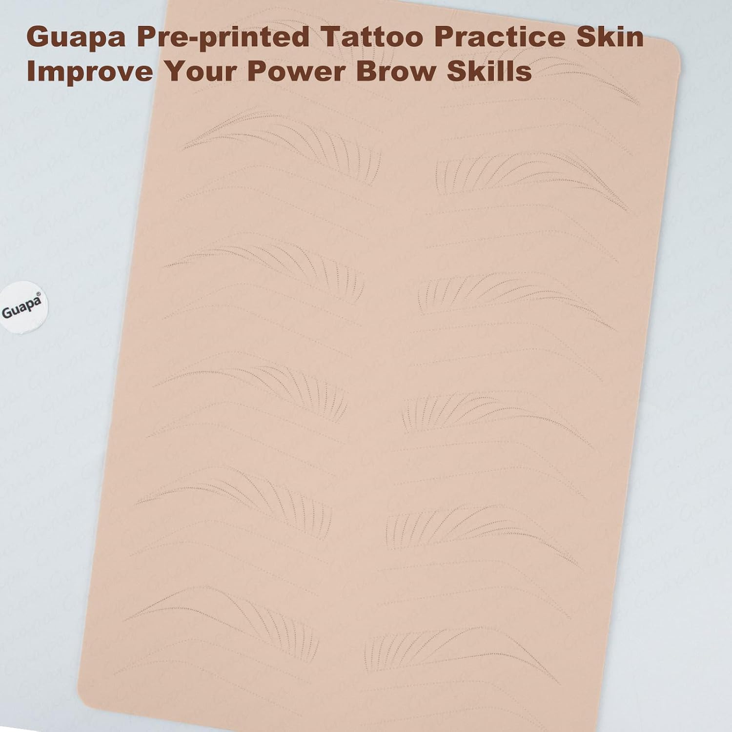 Guapa Nano Brows Tattoo Practice Skin - Dotted Line Pre-printed Eyebrow Practice Pad for Permanent Makeup Machine Tatoo Artists and Beginners