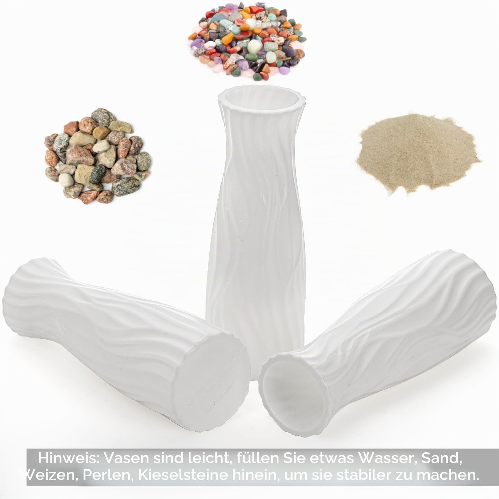 SOUJOY Blumenvasen aus Verbundkunststoff, hohe konische Blumenvase, Heimdekoration, Tafelaufsätze, unzerbrechliche Vase für Dekoration, Wohnzimmer, 10 Stück
