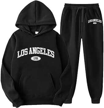 Jogger Sets for Men 2 Piece Casual Los Angeles Letter Graphic