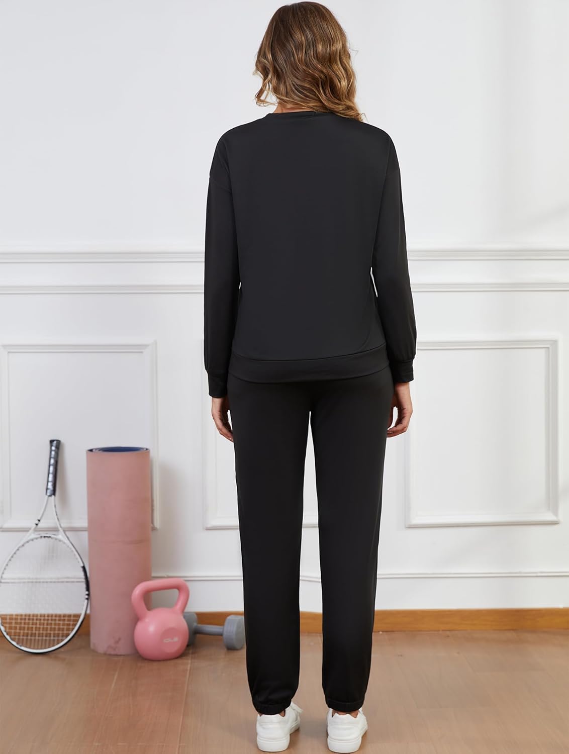 LOCUBE Women's Fleece Pajama Set - Soft Long Sleeve Top & Drawstring Lounge Pants with Pockets, Cozy Winter Loungewear - Image 5