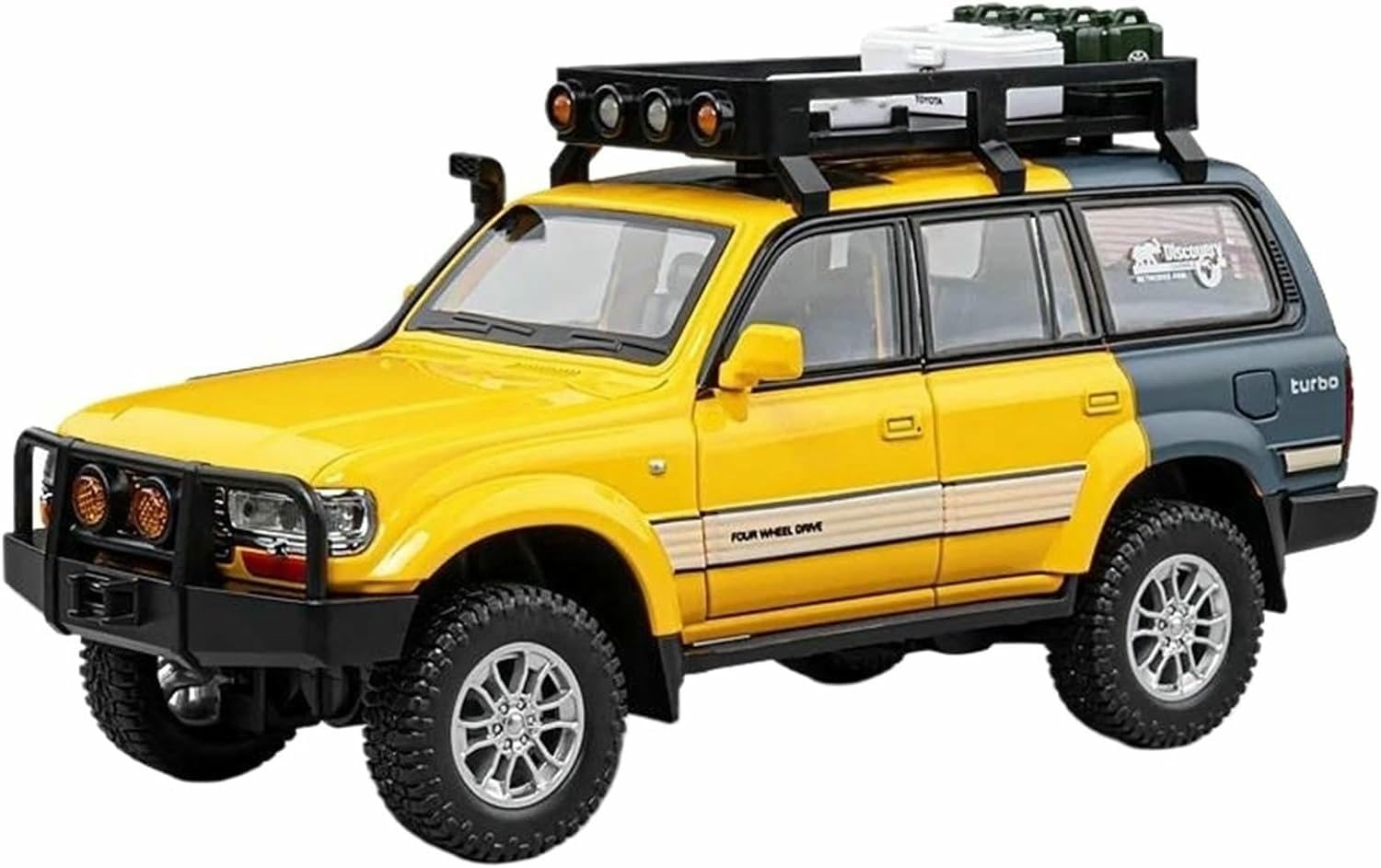 DEAVER Diecast 1:24 For Toyota For Land Cruiser Lc80 Scale Alloy Car Models Fashion Metal Finished Vehicle Model Collection Display(Yellow)