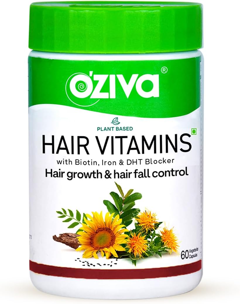 Hair Vitamin Capsules for Hair Growth & Hair Fall Control,100% Natural with Biotin, Iron, DHT Blocker & Vitamin E,Clinically Proven Hair Growth Supplements for Women & Men,60 capsules